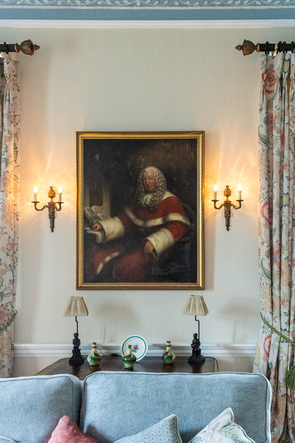 Period painting in the drawing room